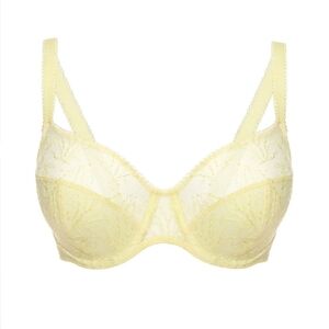 Simone Perele Opaline Full Cup French Embroidered Bra - 36D US, Yuzu Yellow